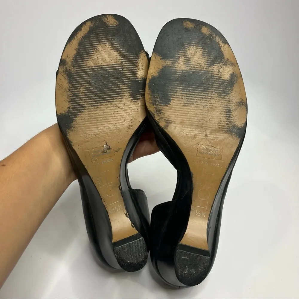 Loft‎ black & cream leather bow pumps size 8.5 - Image 5