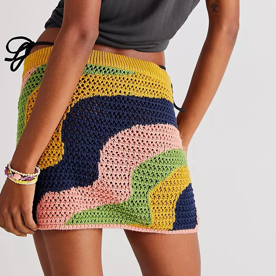 Free People Mila Crochet Mini Skirt Beach Cover Up S Small - Image 4