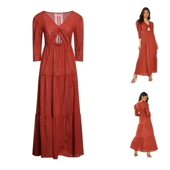 Urban Outfitters Glamorous Cutout Maxi Dress in Rust Size 4 NWT $89 - Image 2