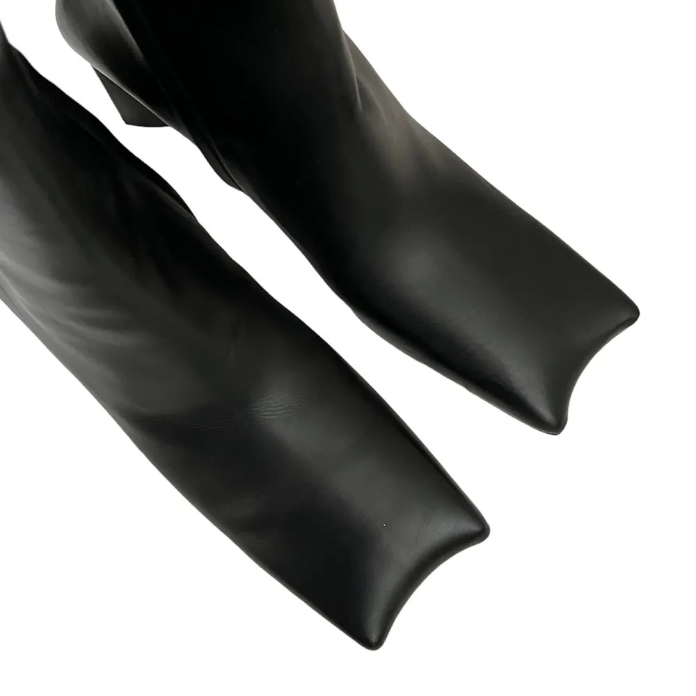 NEW Balenciaga Moon 60mm Square-Toe Ankle Booties size 37 Black - Image 2