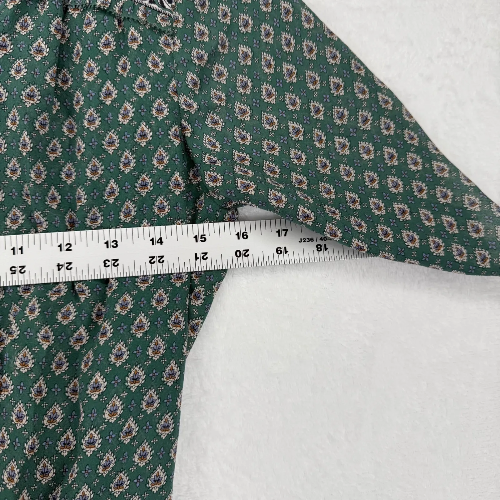 VERONICA BEARD Mariposa Dress Green Multicolor Print Ruched Wrap Maxi Size 0 - Image 2