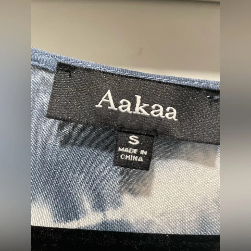 Aakaa Maxi Blue & White Tie Dye Coastal Maxi Short Sleeve Wrap Dress - S - Image 4