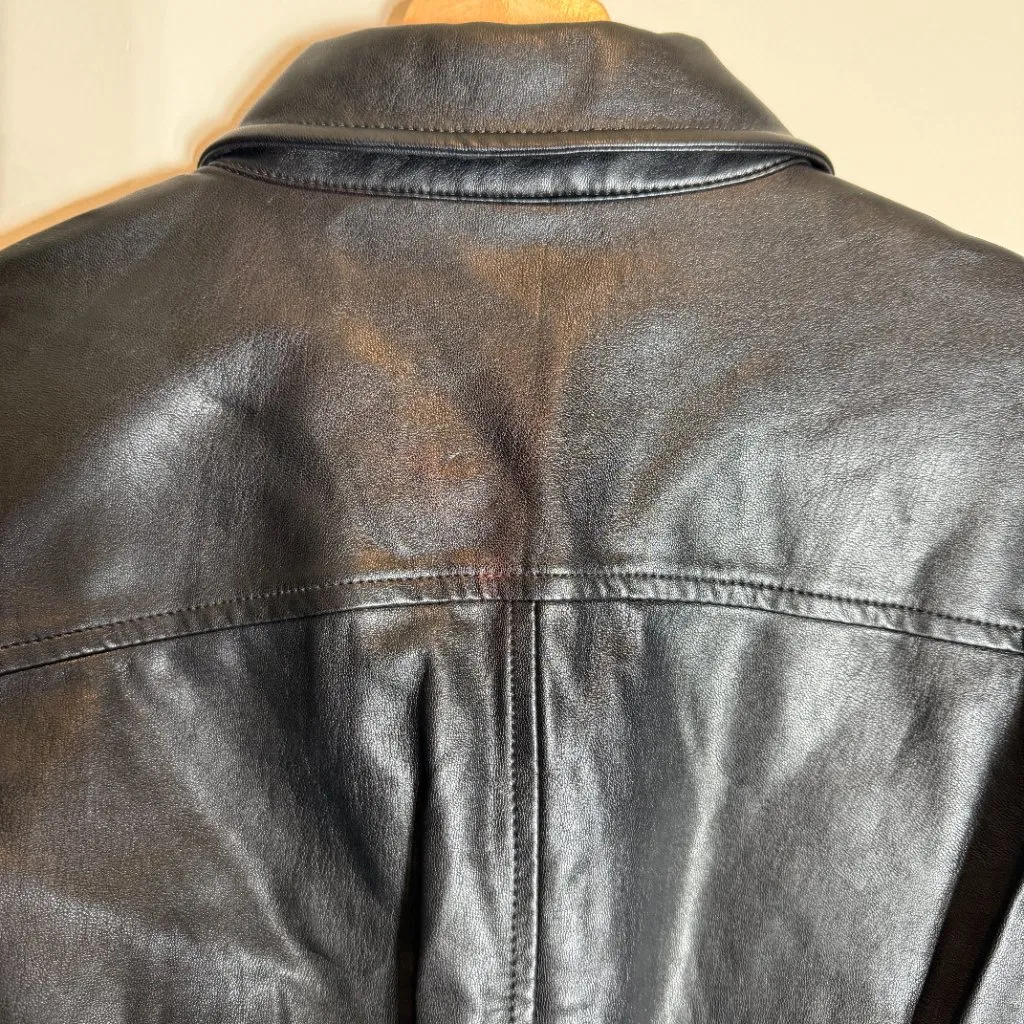 Free People Amber Vegan Leather Mini Dress Women's 2 Black Festival Biker NWOT - Image 15