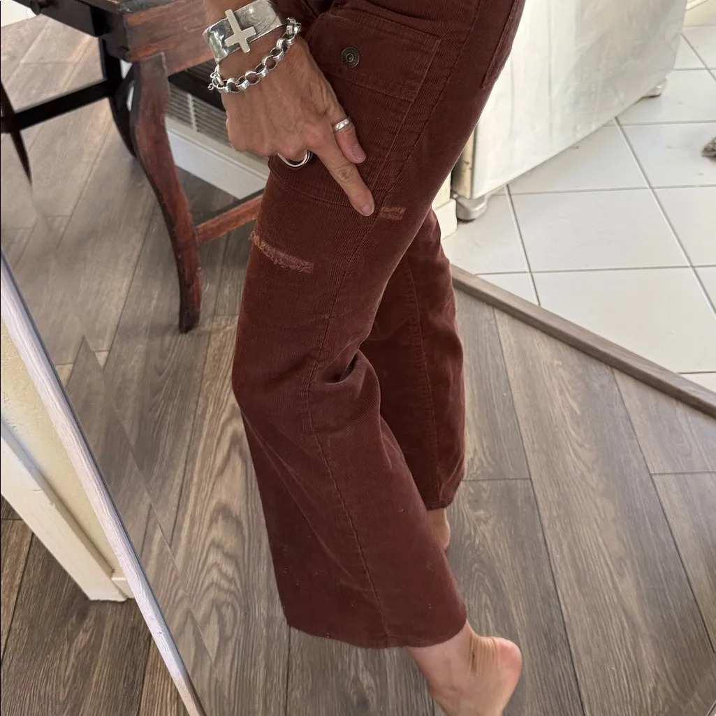 RARE Vintage Levi Brown Corduroy Pants kickflare Big E white tab - Image 11