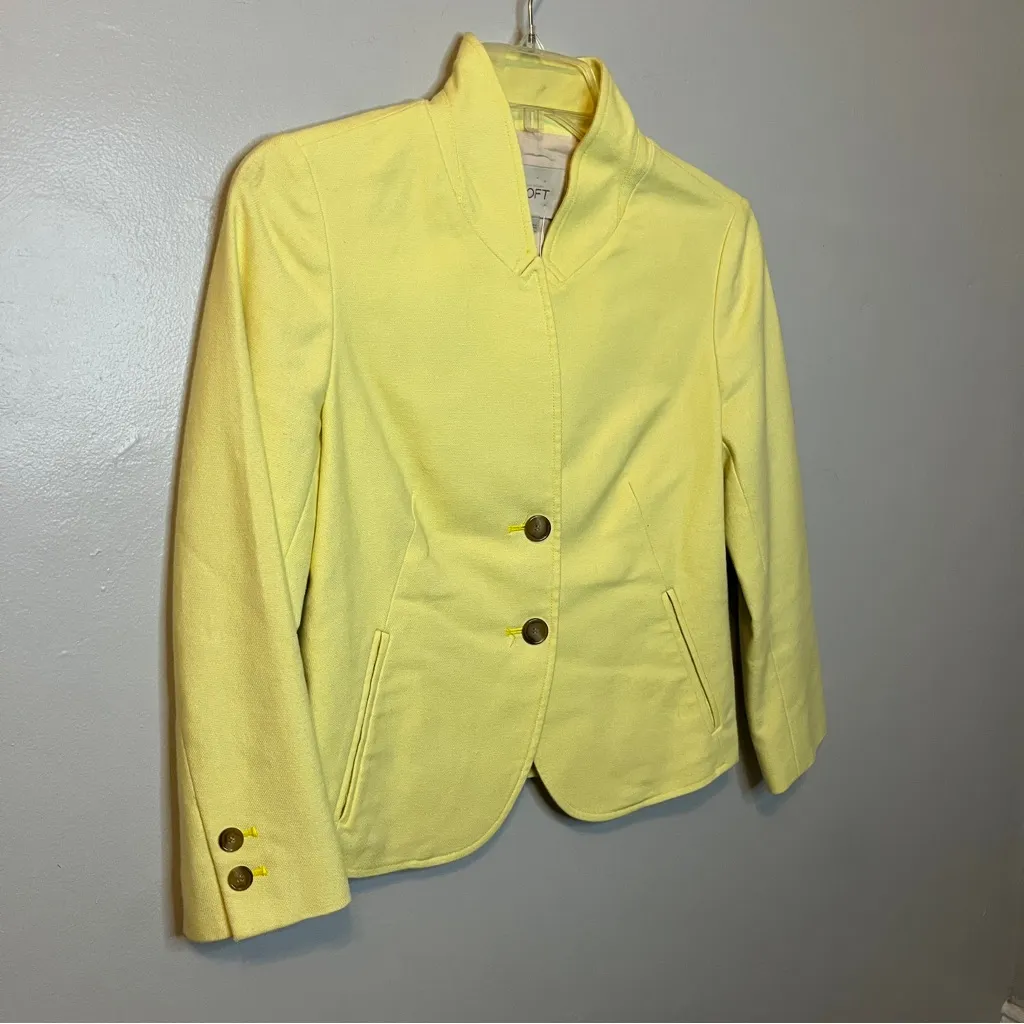 LOFT Women's Sunny Yellow Blazer - Image 2