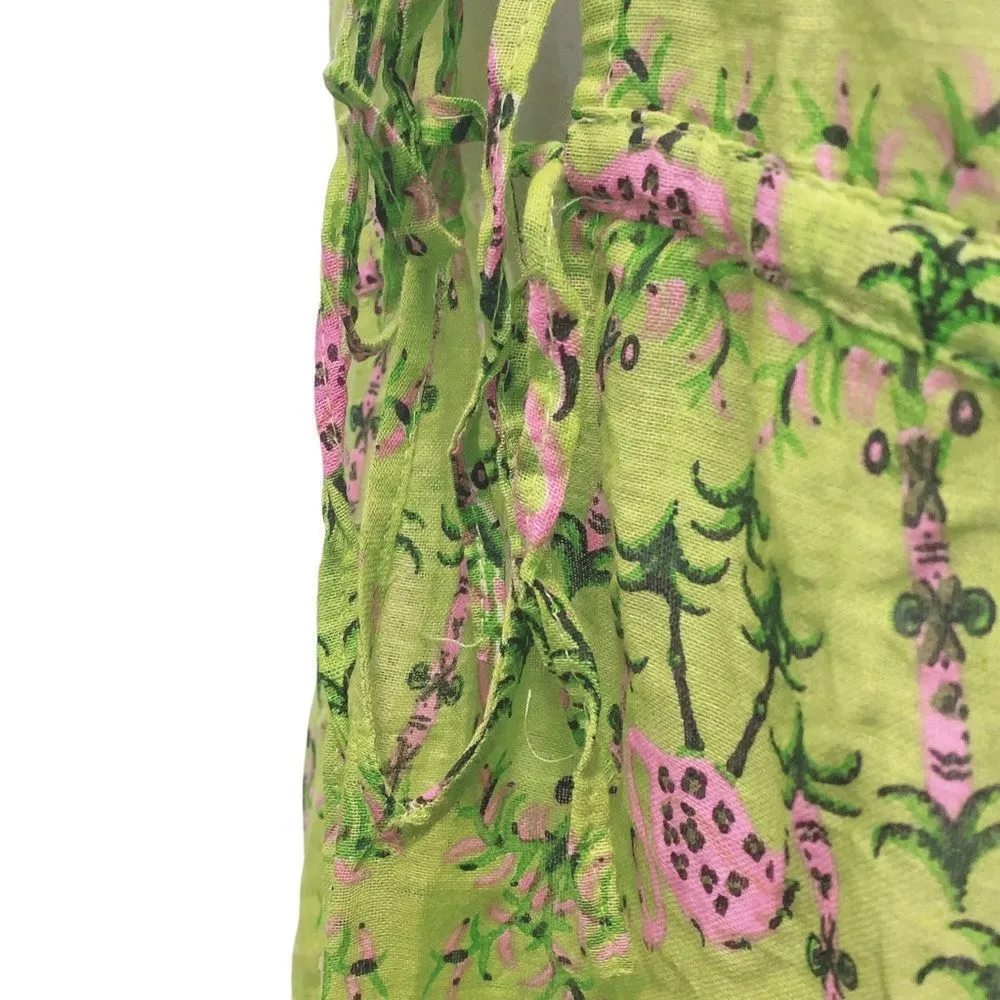 Malabar Bay by Jave’s coverup Pink Flamingo Print Beach Cover Green Medium - Image 6