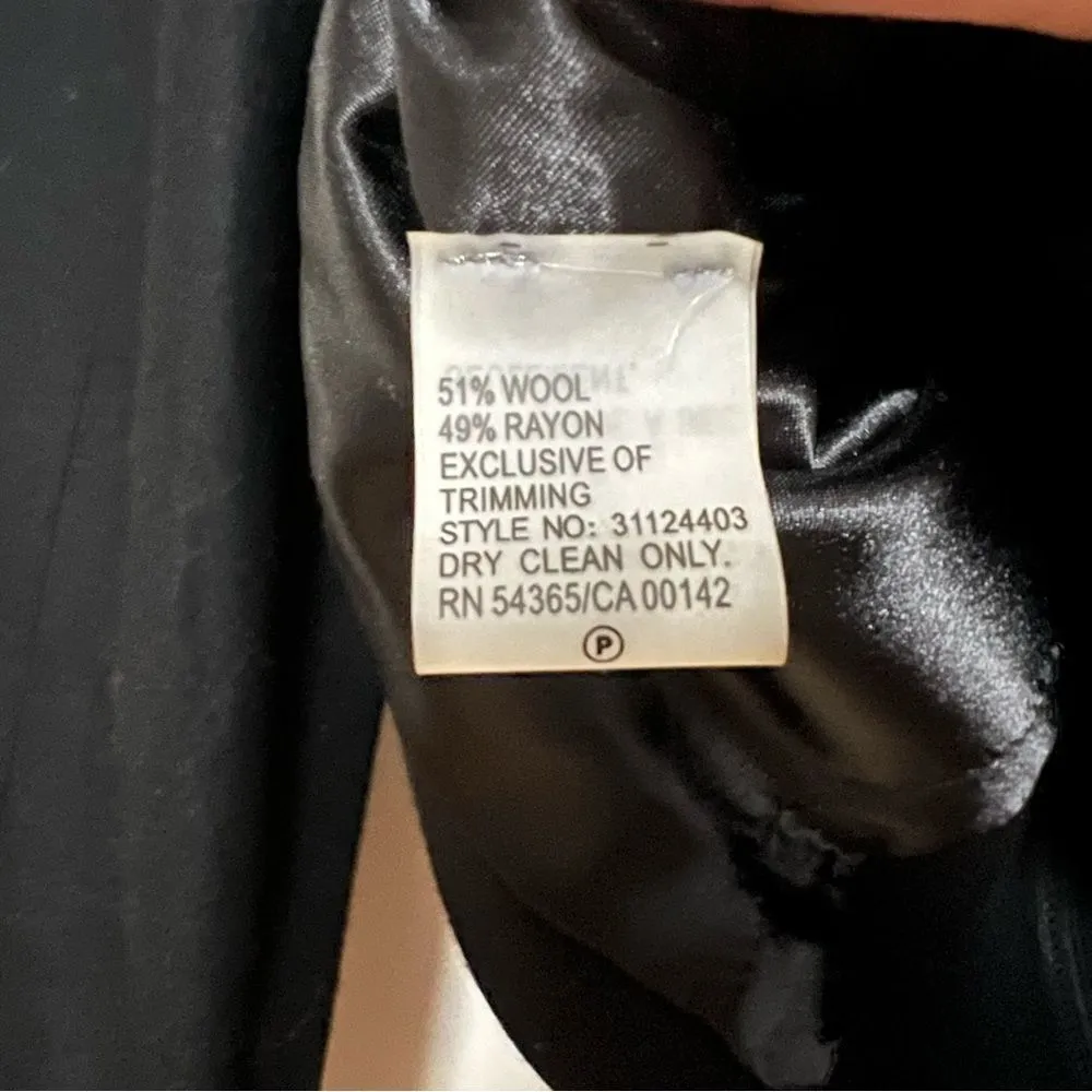 Peter Nygård Embellished Black Wool-Blend Beaded Open Front‎ Jacket - Size 10 - Image 7