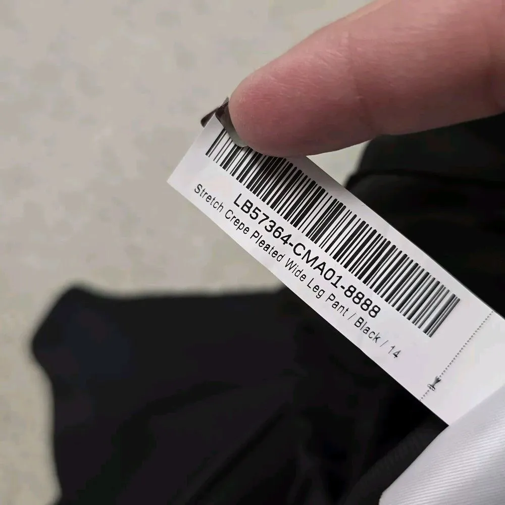 Quince Stretch Crepe Pleated Wide Leg Pants in Black sz 14 Women's NWT - Image 11