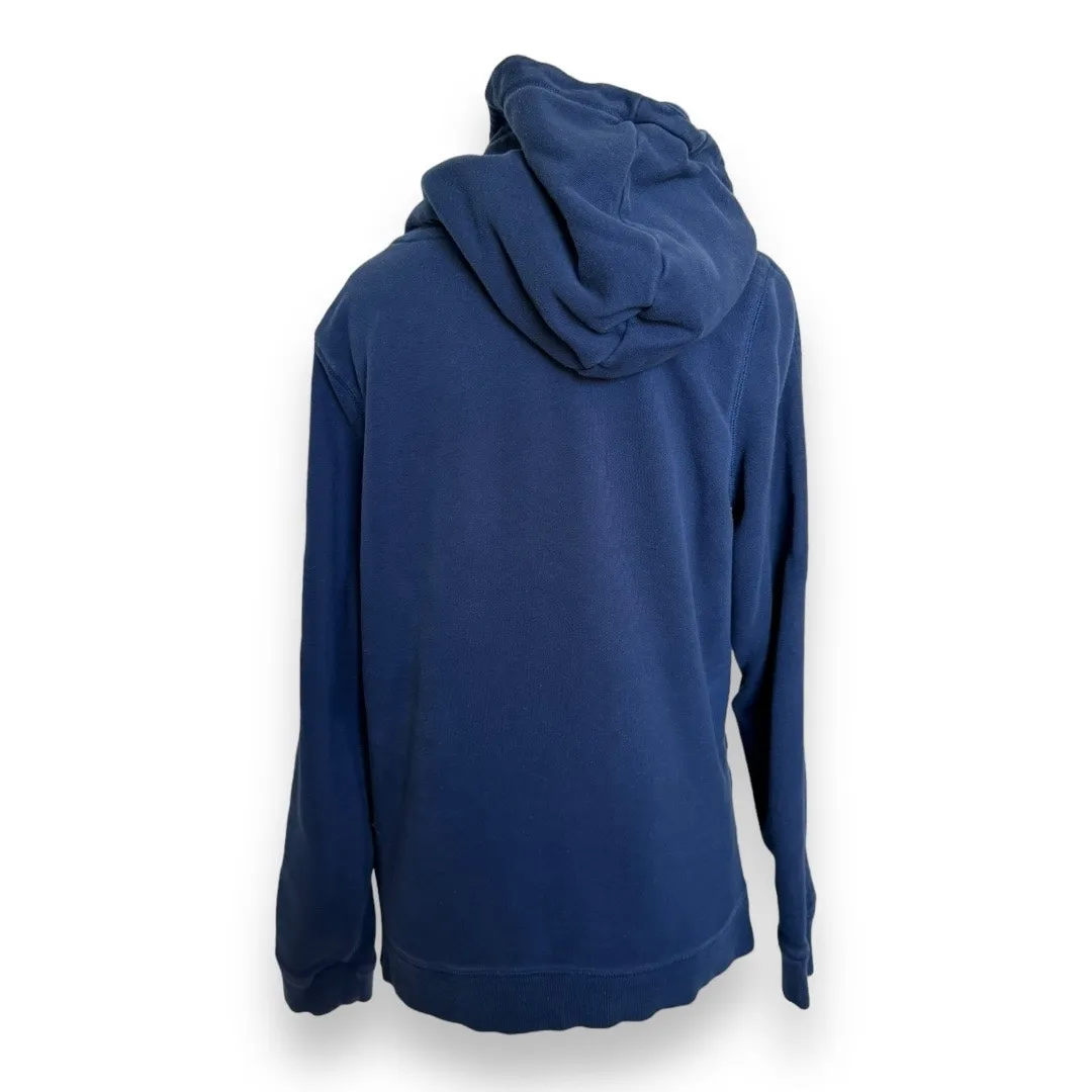 Adidas Originals Womens Hoodie Sz L Navy Blue Paris Slim Sweatshirt‎ Pockets Size L - Image 5