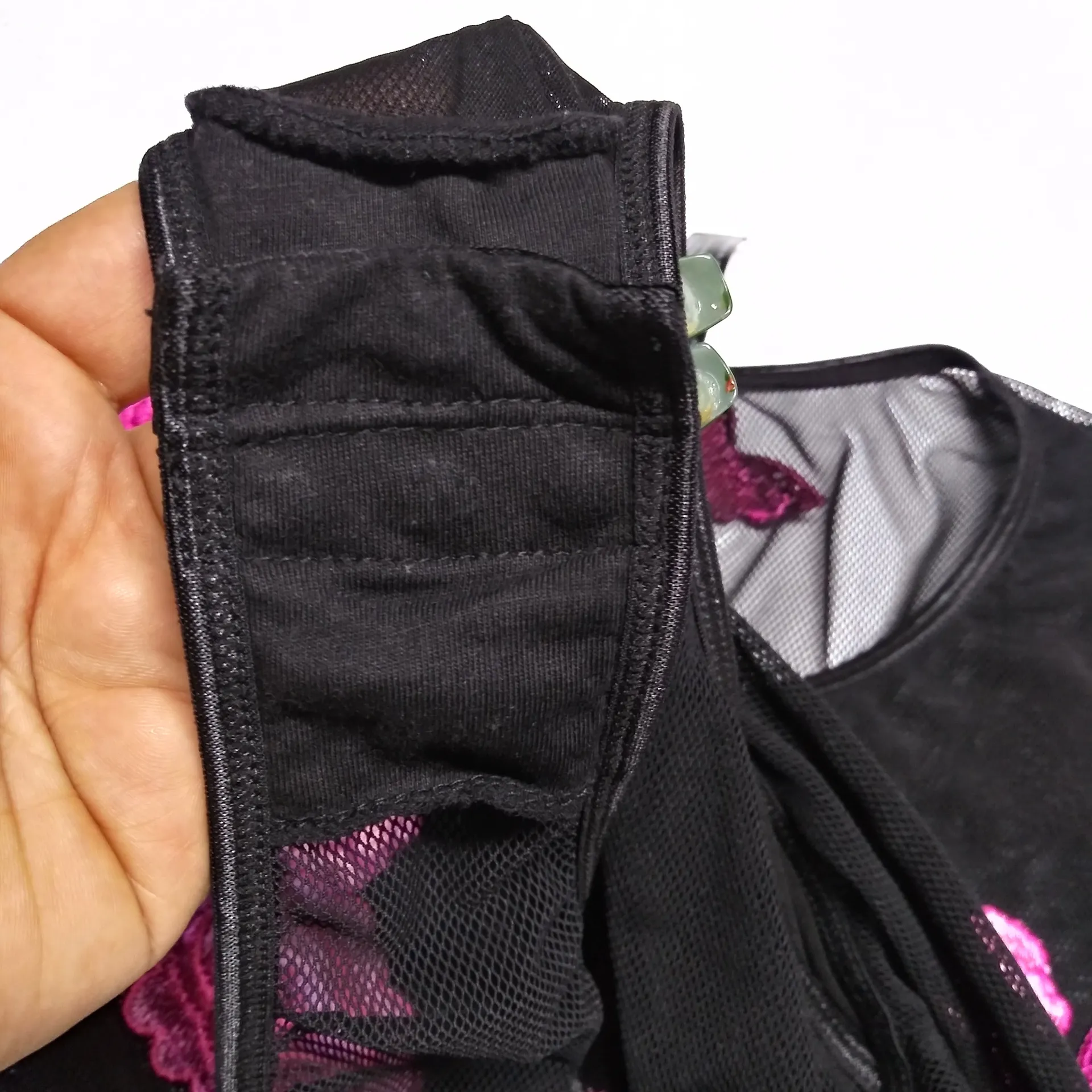 Anne Summers The Feminine Body Black Mesh Embroidered Floral Bodysuit Size S - Image 6