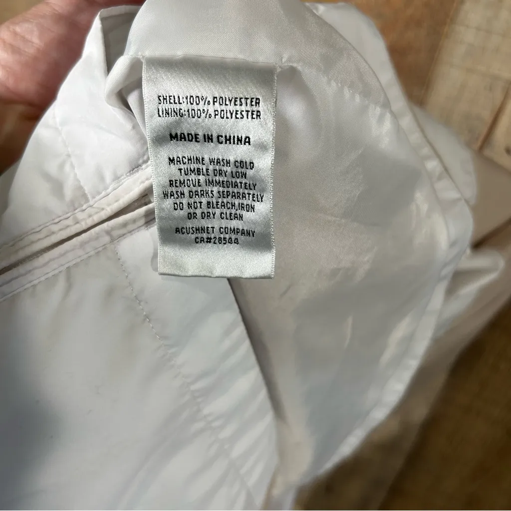 FootJoy Women’s Golf Jacket Medium Beige White Zip Up Lightweight Windbreaker - Image 7