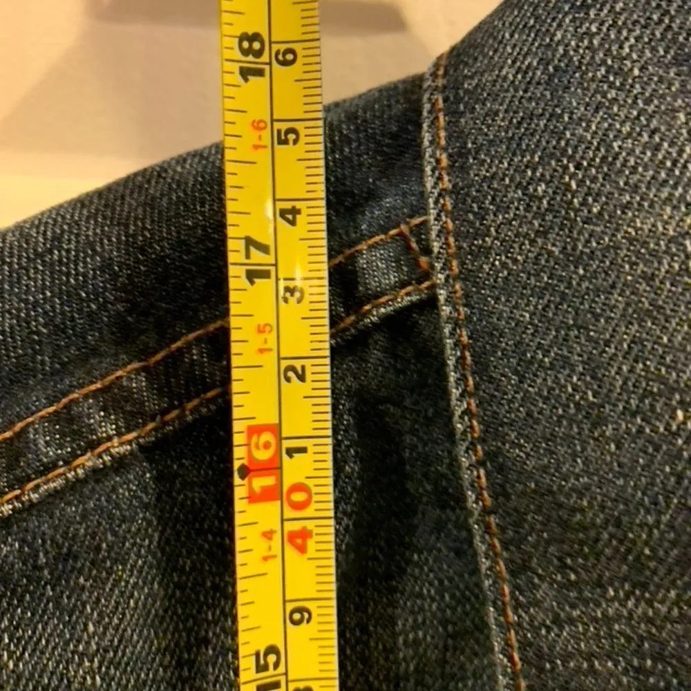 Red Engine Cropped Long Sleeve Jean Jacket - Image 4