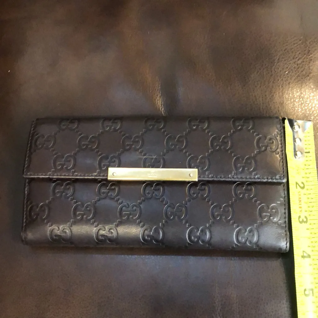 GUCCI GG Guccissima Brown Lambskin Continental Bifold Wallet with Coin Section - Image 5