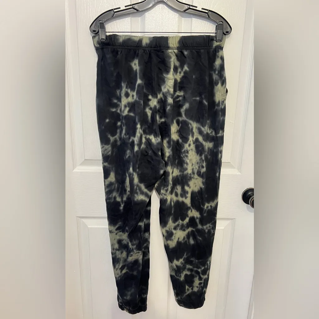 SANCTUARY Women's Black & Olive Green Tie Dye Jogger Sweatpants Size L/XL - Image 2