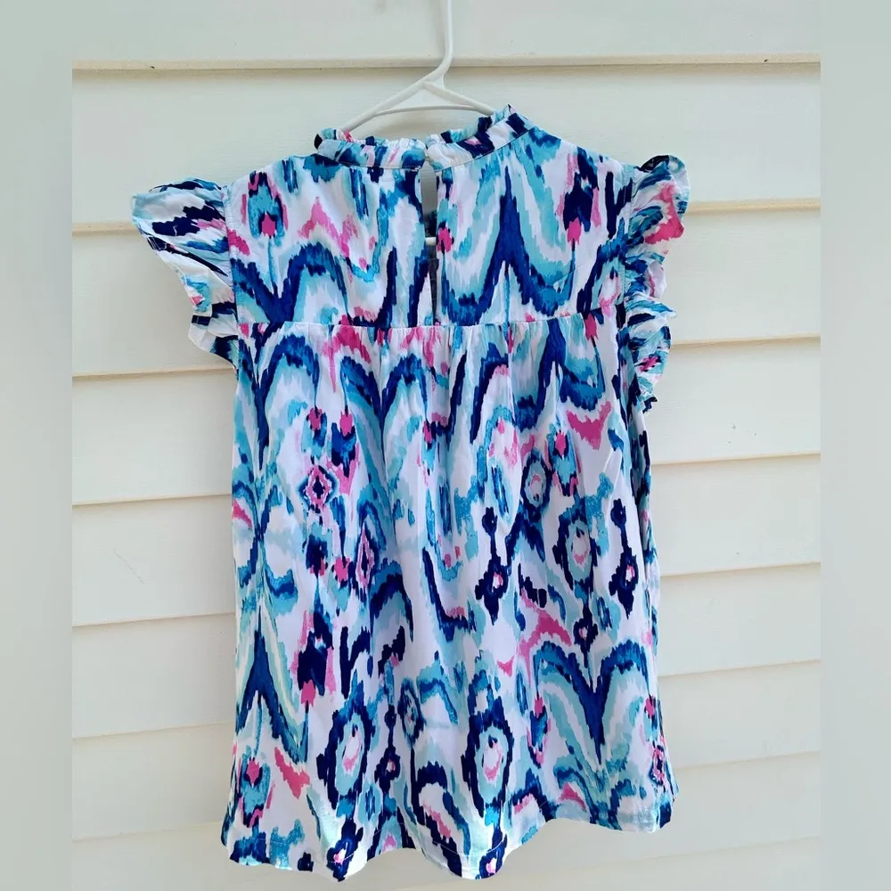 Crown & Ivy Blue and Purple Ruffled Blouse - Image 3