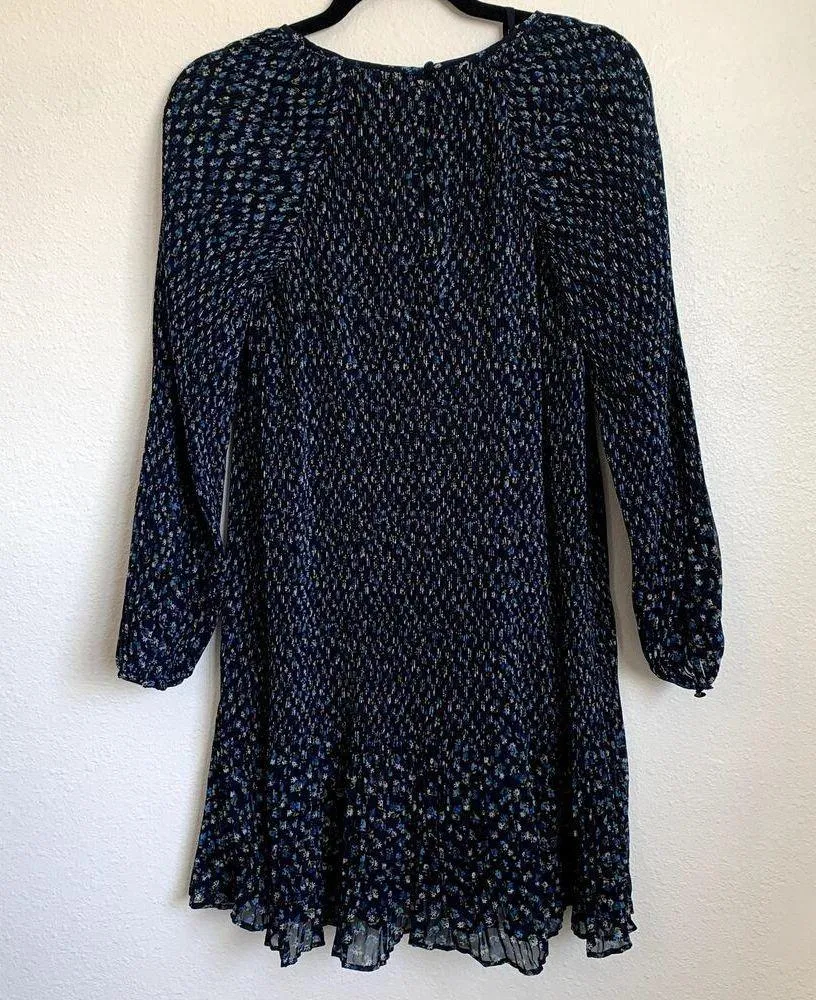 NWT Madewell Crinkle Georgette Mini Dress in Blue Floral NO123 - Image 4