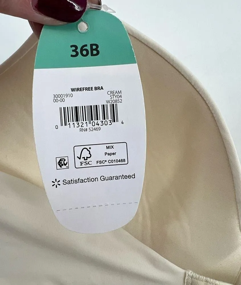 NEW Secret Treasures intimates off white / cream wirefree bra size 36B - Image 3