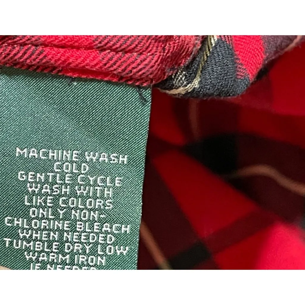 Lauren Jeans Co. Flannel Shirt Button Front Size L Large Red Plaid Women's - Image 6
