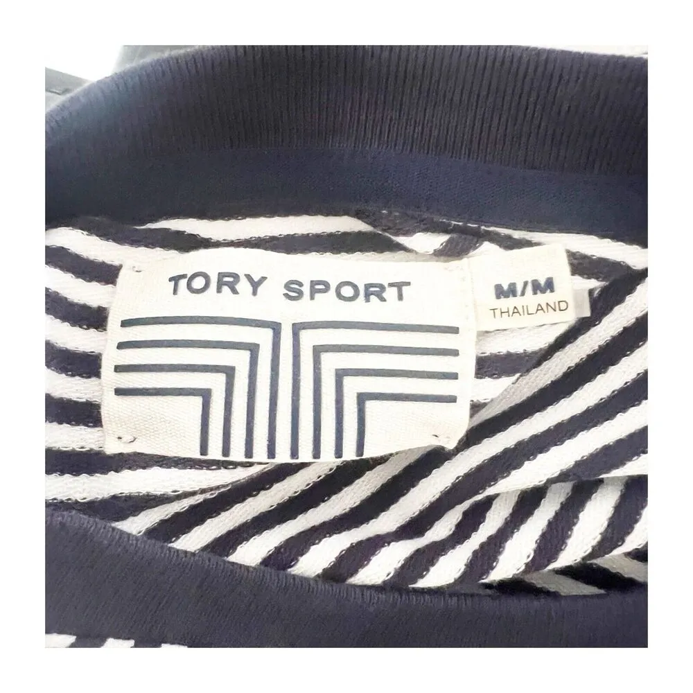 Tory Sport Mini Dress Size Medium Navy White Striped Athletic Wear Designer - Image 10