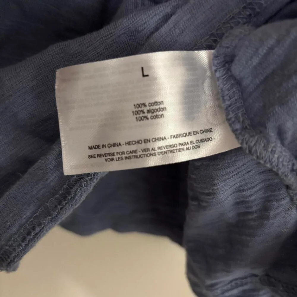 Nine West 100% Cotton Blue Short Sleeve Relaxed Fit Blouse Top Work Casual - Image 7