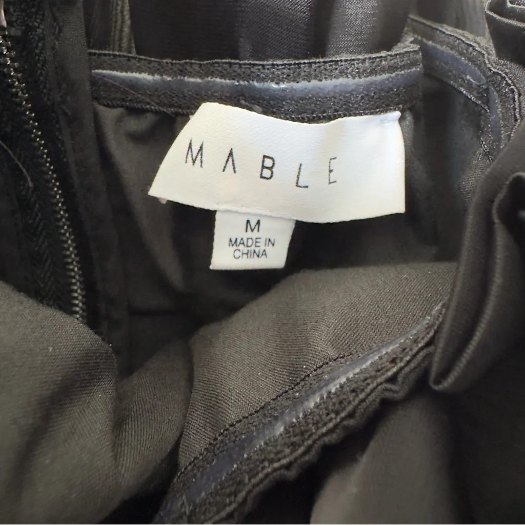 Anthropologie Mable Stylish Black Strapless Mini Little Black Dress LBD flare M - Image 11