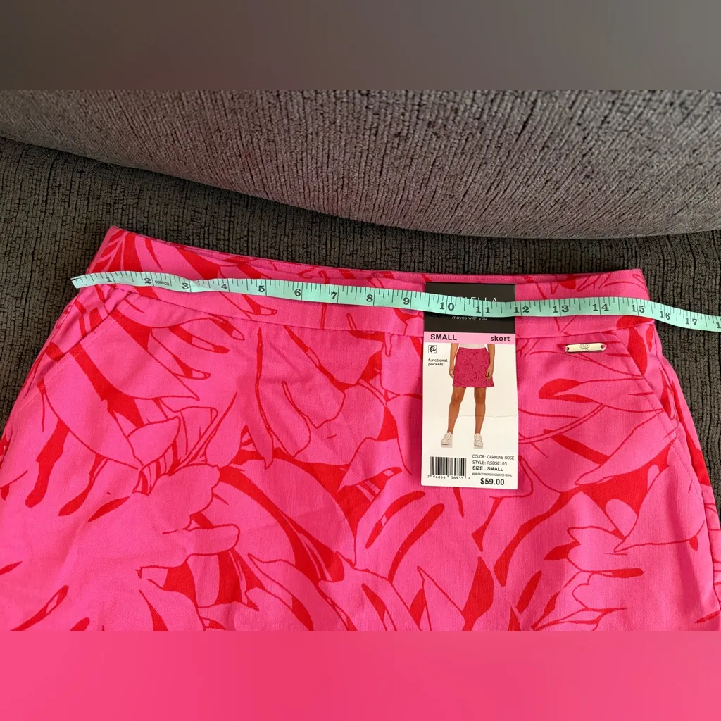 RAFAELLA Skort Women’s Size Small Floral Carmine Rose Pockets Stretch NWT - Image 7