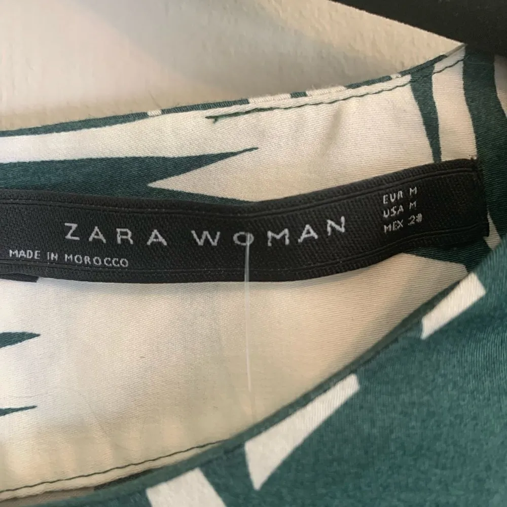 Zara Green Tropical Floral  Resortwear Maxi Dress size M‎ - Image 3