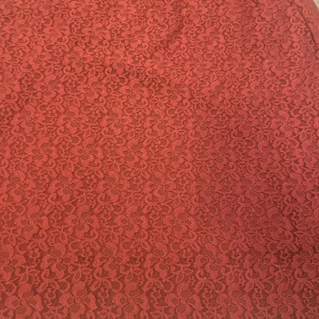 Hinge Lace Skirt Elastic Waist Lined Size Large L Rust Orange - Image 8