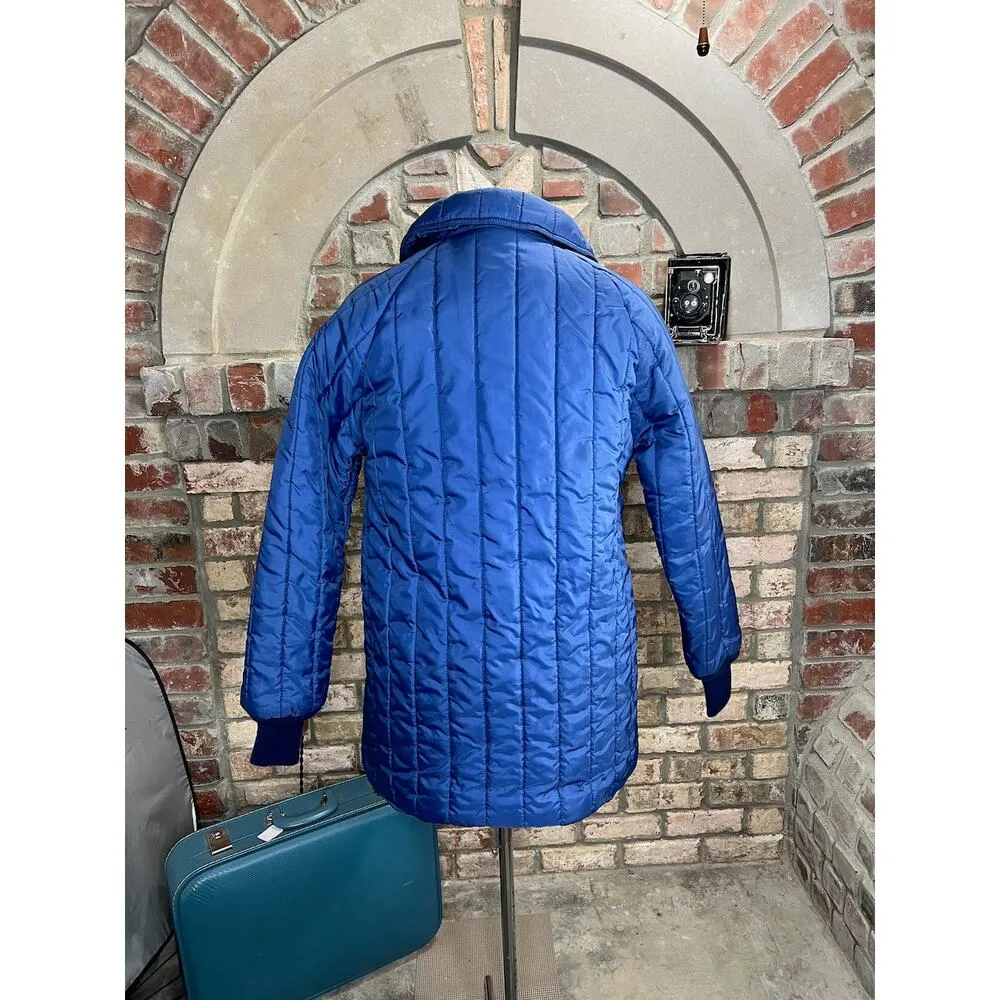 puffer down coat Blue ski coat 1970s Size L - Image 7