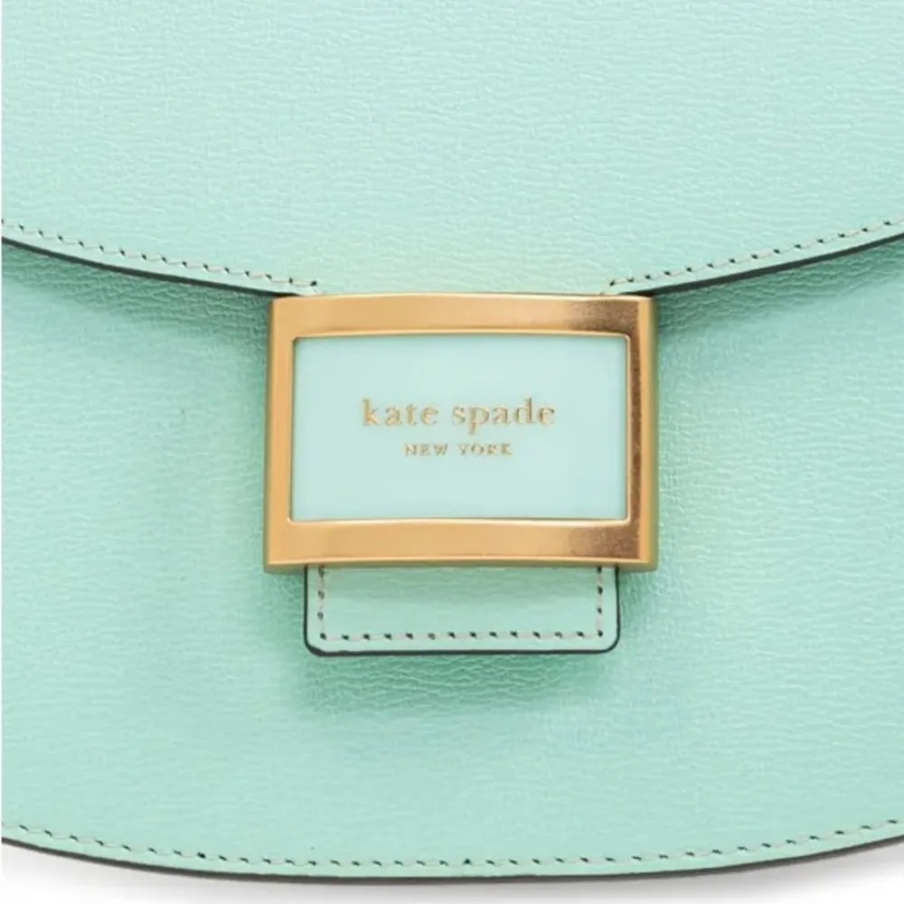 Kate Spade Katy Mint Lique Shoulder Bag with Gold Hardware & Crossbody Strap - Image 4