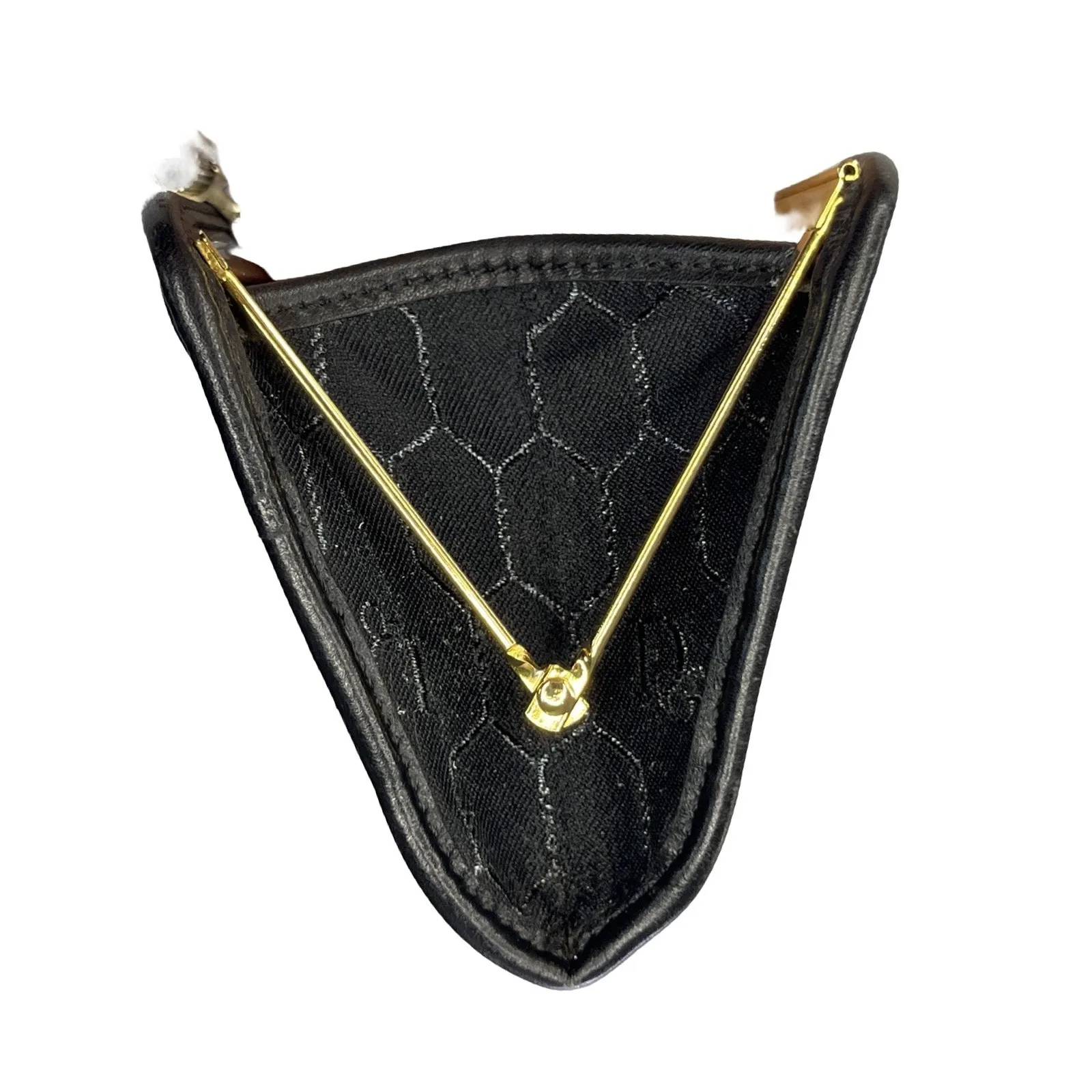 Vintage Christian Dior Honeycomb Monogram Coin Purse Black Silver Dior Wallet - Image 9