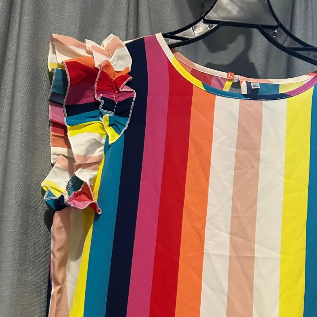 Source Unknown Vibrant Striped Mini Dress - Image 2