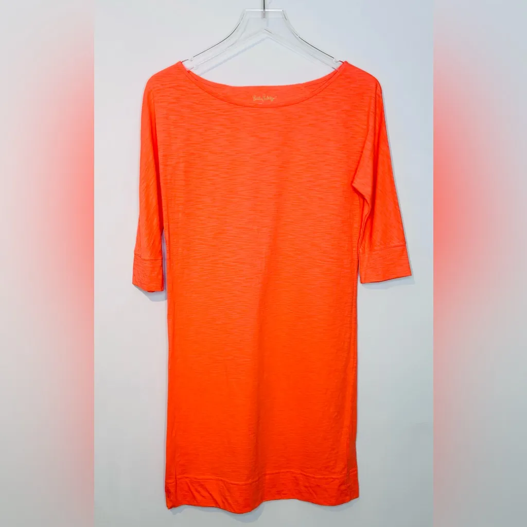 Lilly Pulitzer Cassie Slub Tango Orange Cotton Knit Dress - Image 13