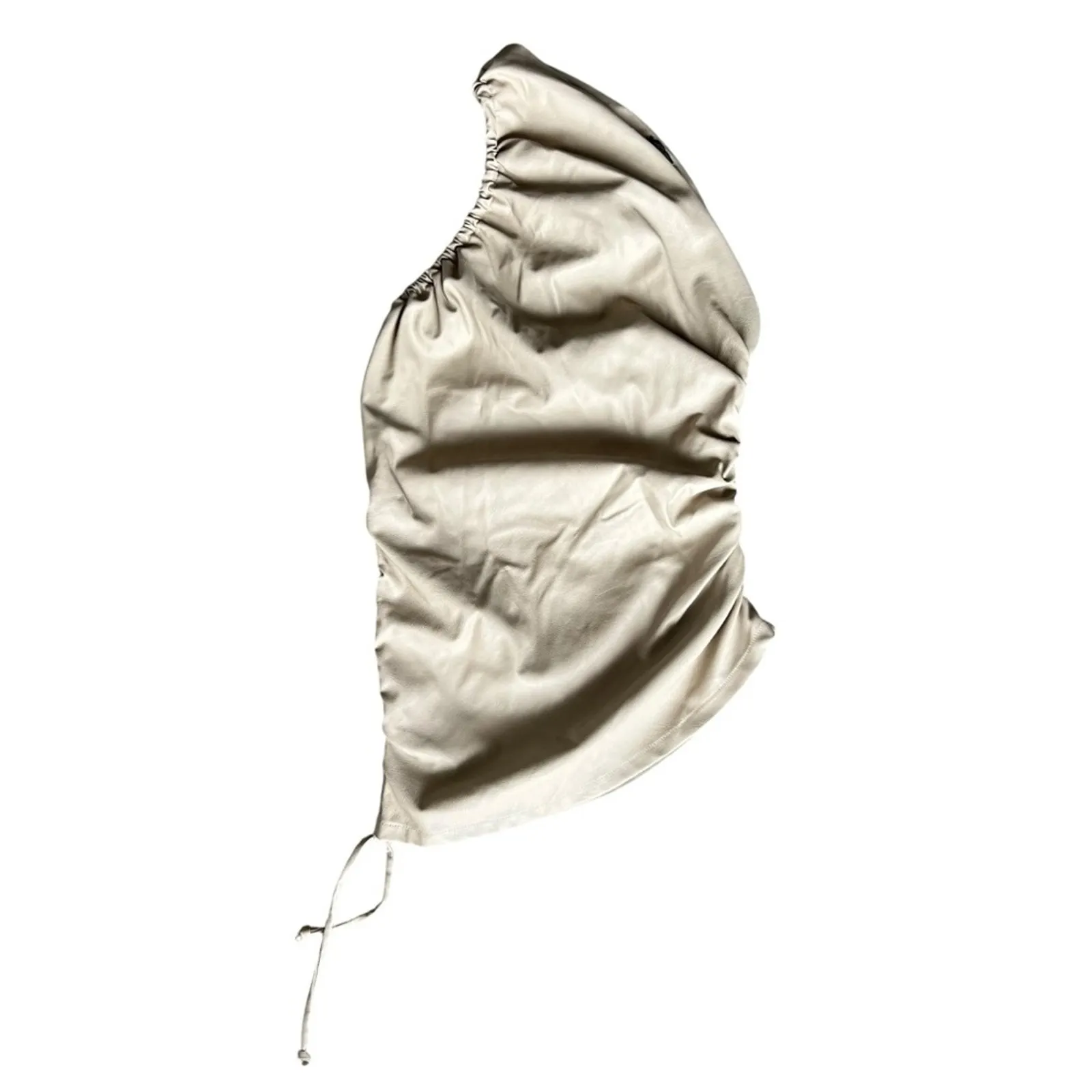 4Si3NNA Revolve Womens Kamala One Shoulder Tan Beige Faux Leather One Sleeve Top Size XS - Image 11