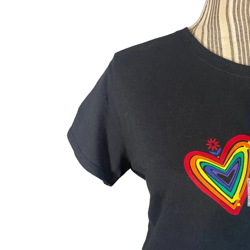 Gildan Black Rainbow Pride Cotton Short Sleeve T-Shirt Women’s Large - Image 5