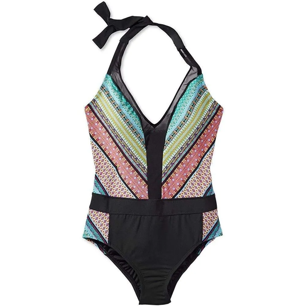 New. BLEU Rod Beattie plunge neck swimsuit. Retails $149. Size 10 - Image 5