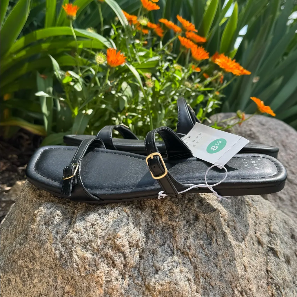 A New Day Black Strappy Sandals - Image 8