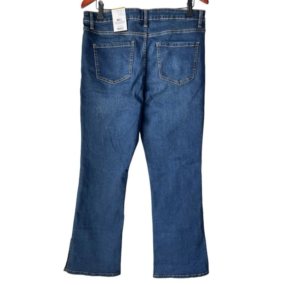 WOMEN'S TIME TRU Bootcut BOOTCUT rodeo country jean denim wide leg cropped 14. Blue - Image 6