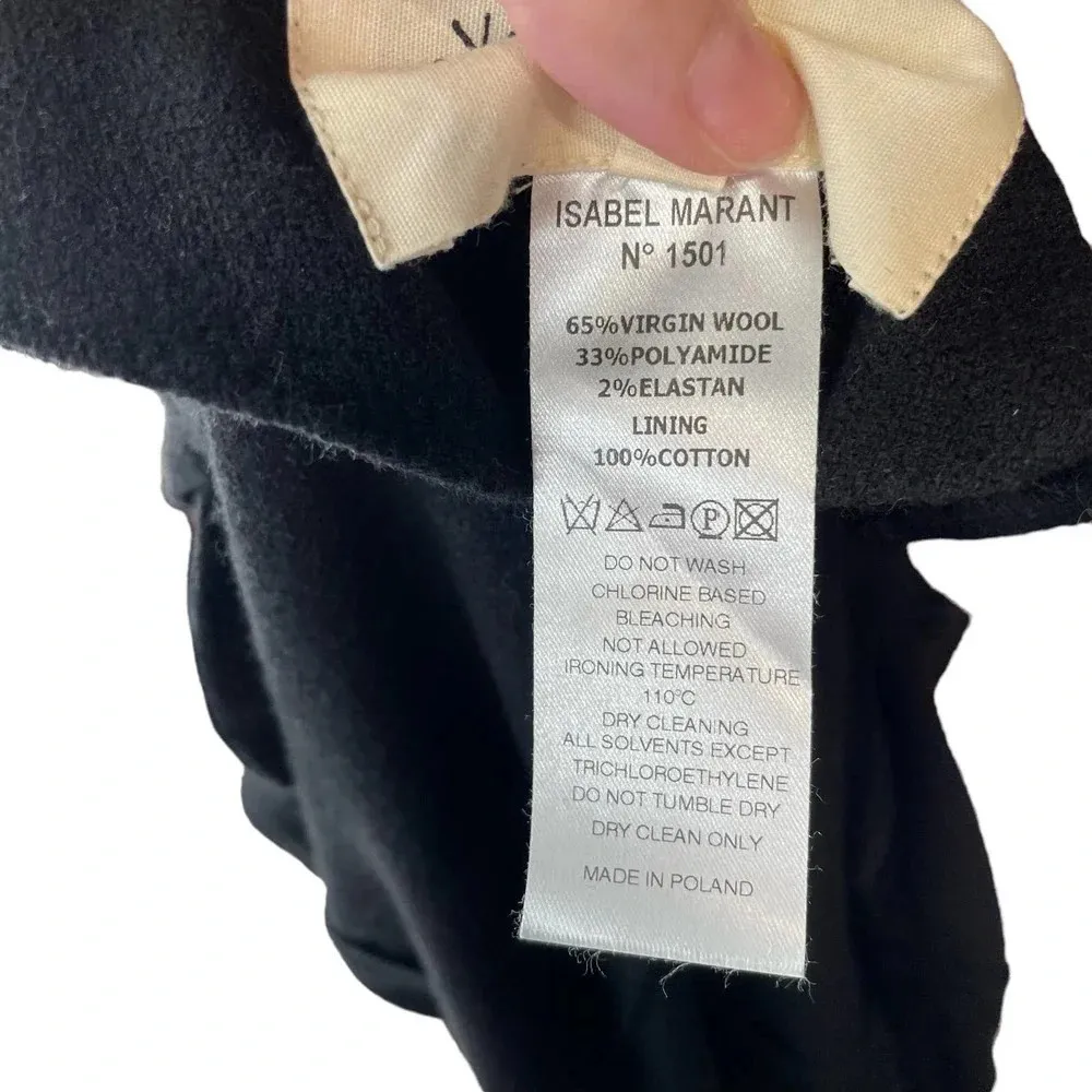 Isabel Marant Etoile Black Virgin Wool Double Breasted Sweater Size 2 US 6 - Image 7