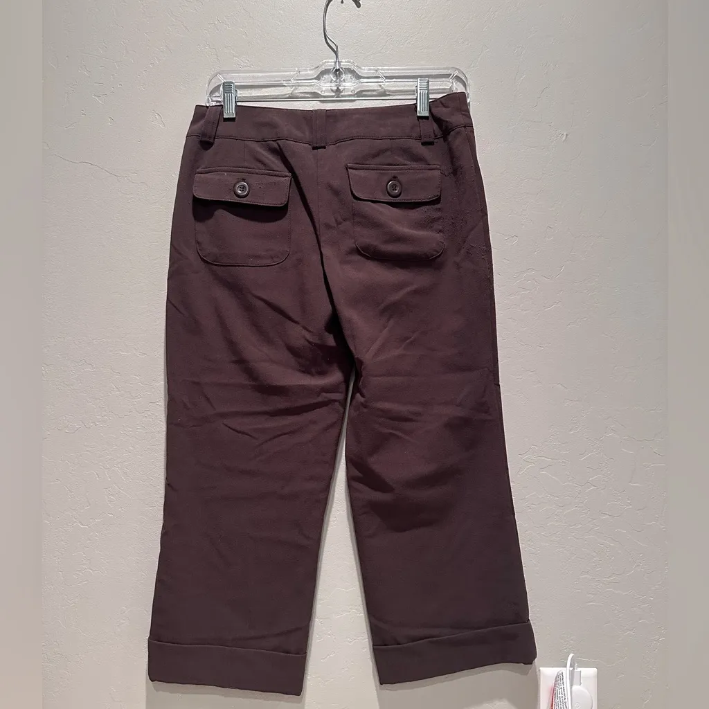 Vintage Y2K 2000s No Boundaries Brown Flare Capri Pants‎ Sz 5 Juniors - Image 2