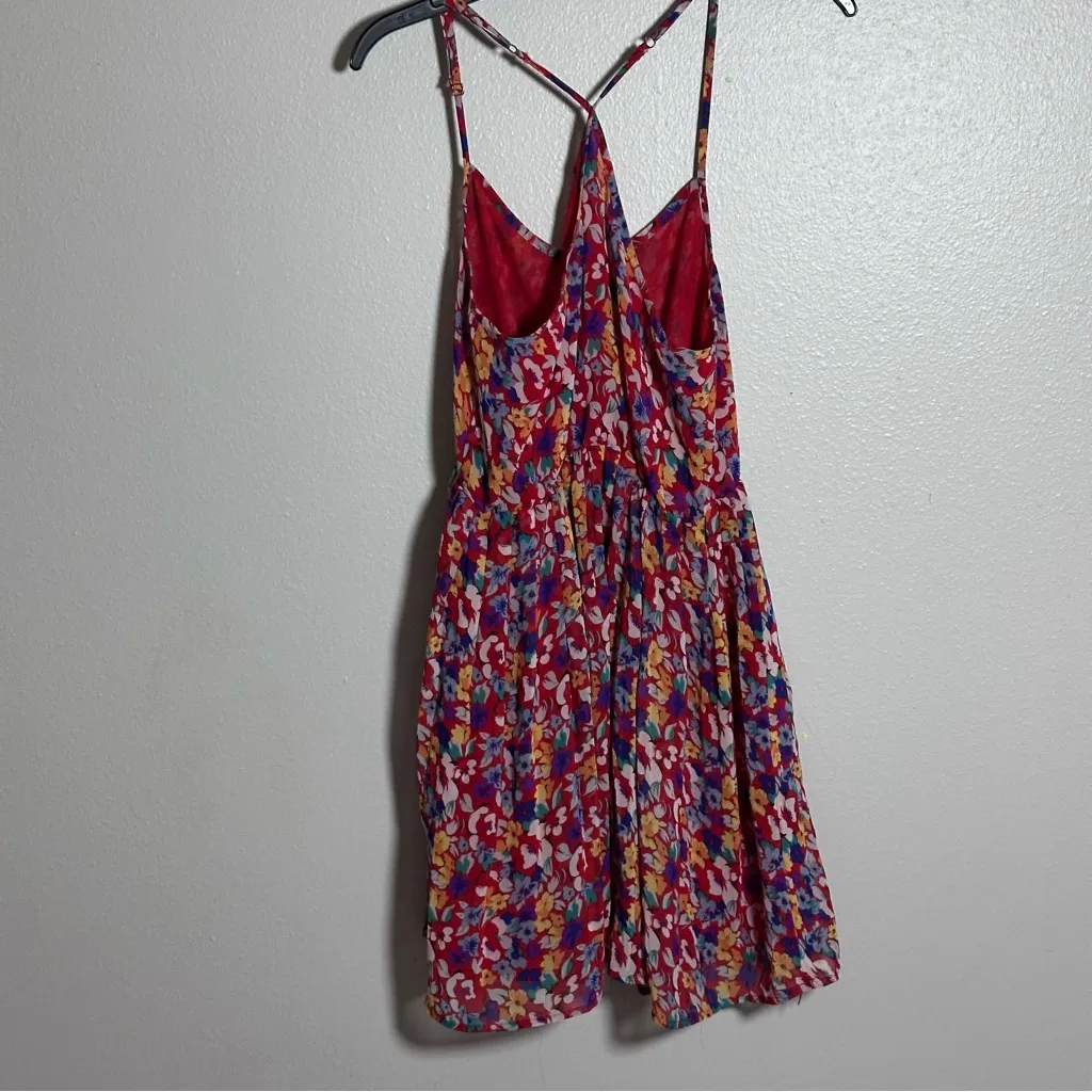I Love H81 Women Red Floral Spring Dress Size Small - Image 6