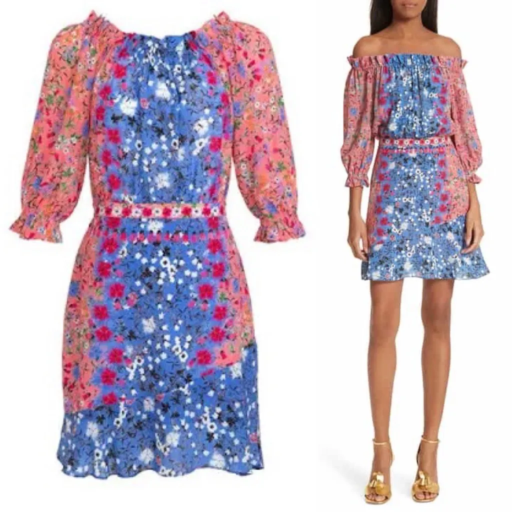 SALONI Grace Mini Dress Foxglove Meadow Silk Off - Image 16