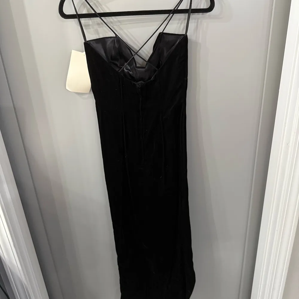 NWT Gunne Sax Jessica McClintock Black Velvet Dress Strappy Long Dress Size 5/6 - Image 5