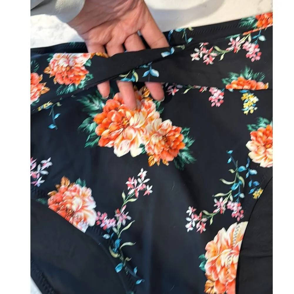 Cupshe Orange Blossom High-waisted Bikini summer vacation beach poolside size XL - Image 6