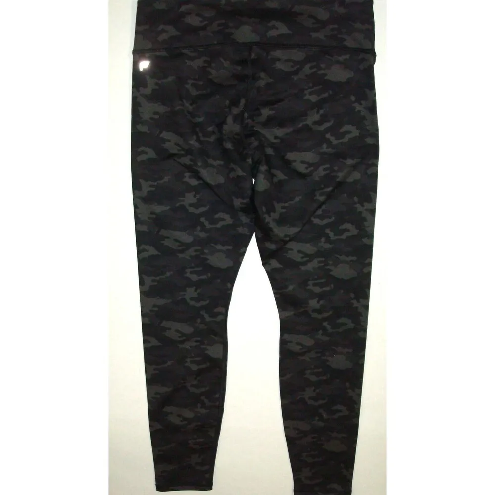 New Fabletics Womens Leggings Gray Camo XS High Waist PowerHold Yoga Run Charcoa - Image 3