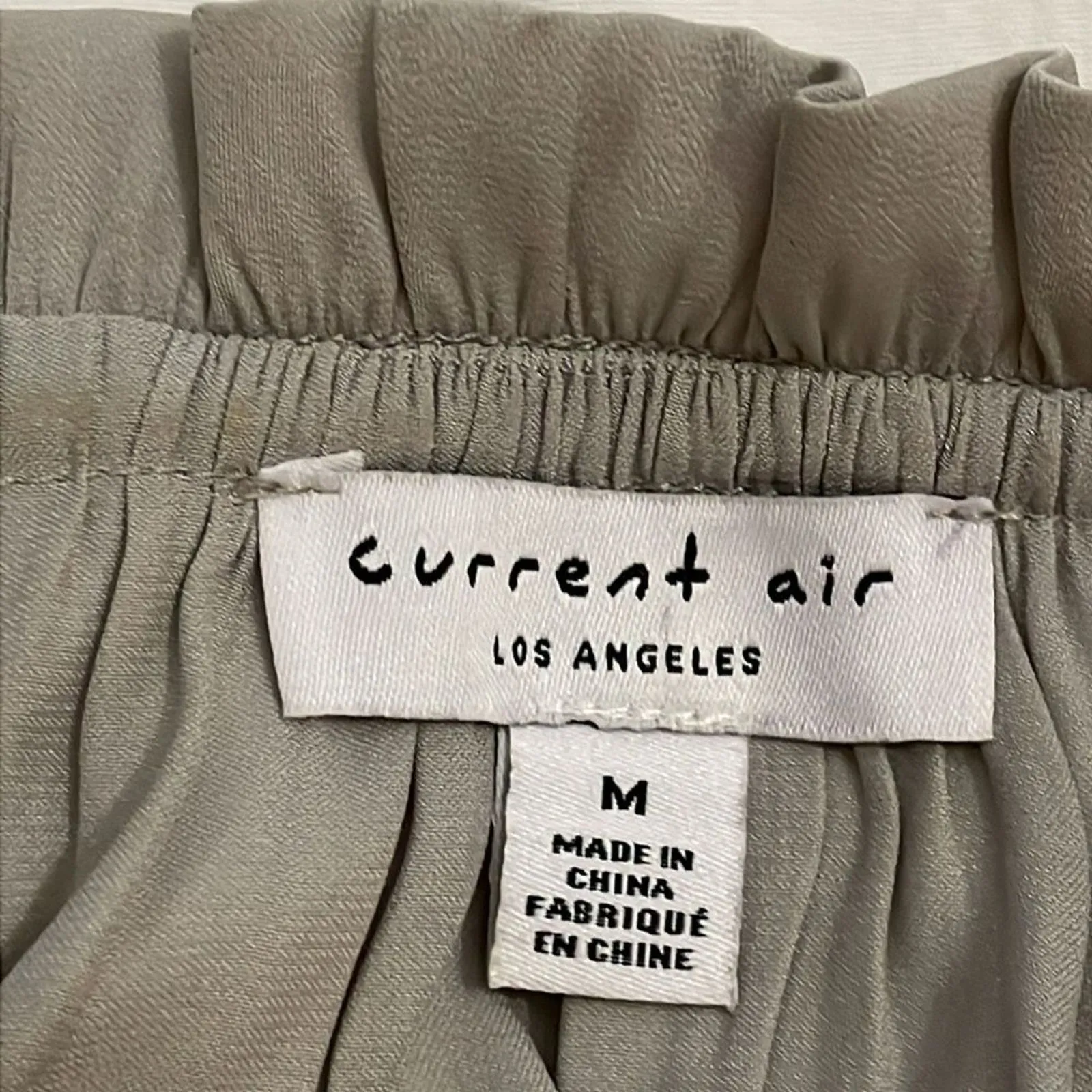 Current Air Gray Split Neck Flutter Sleeve Smocked Dress Womens Medium 1990261-1 - Image 2