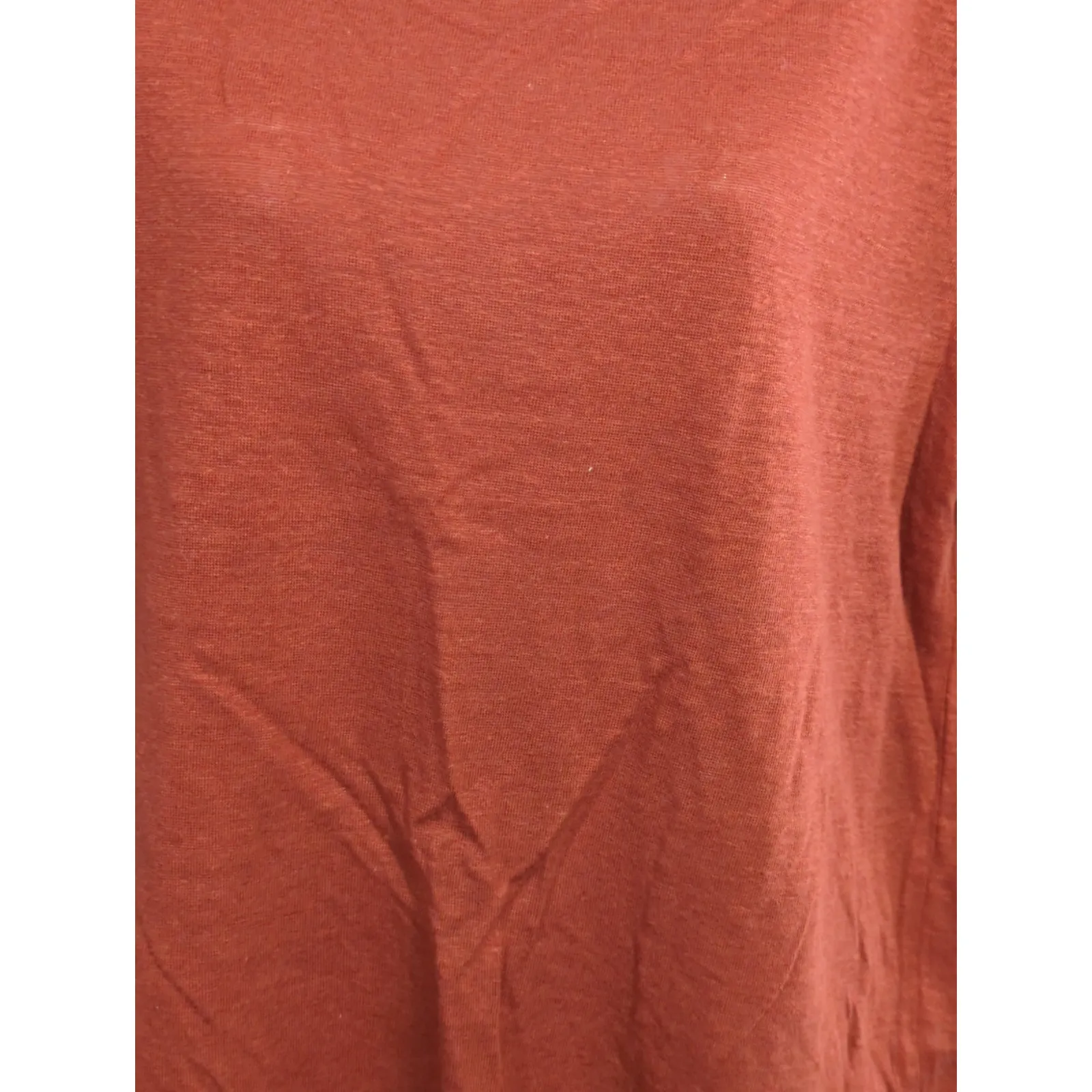 J. Crew Knit Goods Linen Copper Red Crew Neck Top Womens Large casual minimalist - Image 2