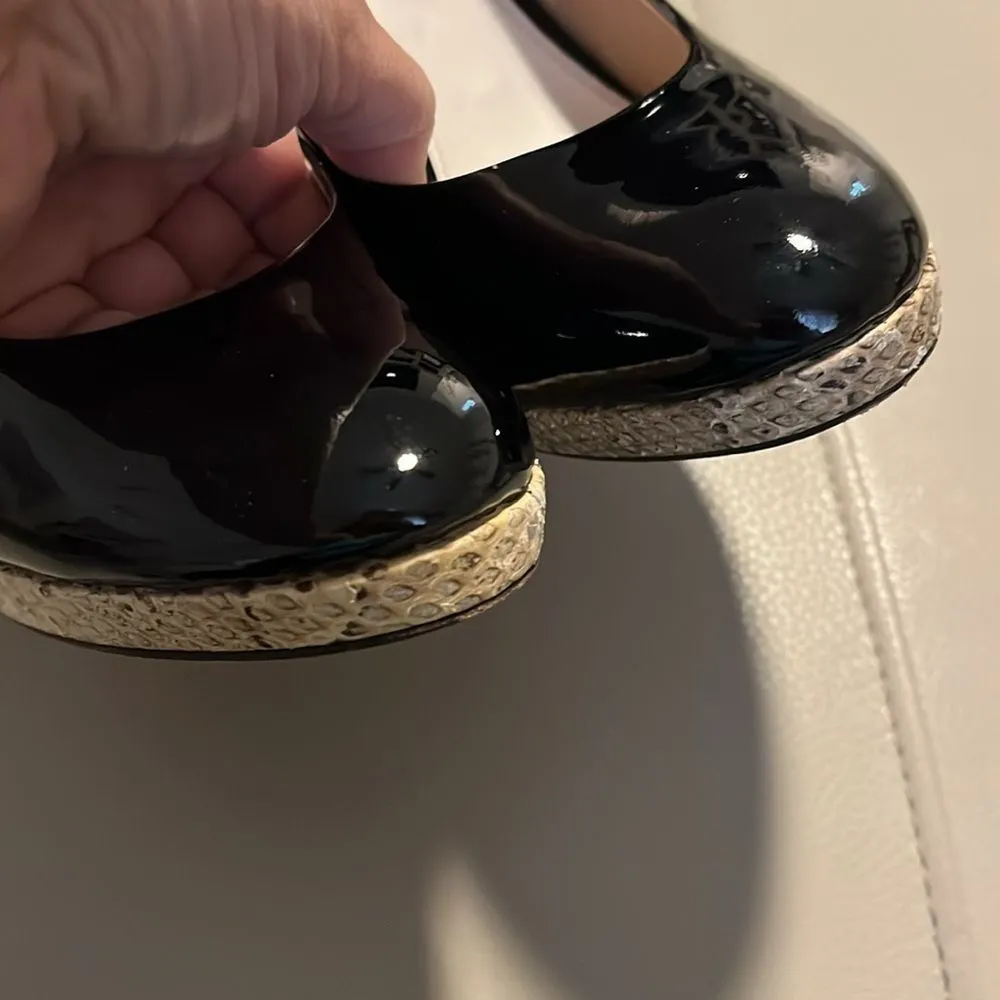 Chloé Black patent leather animal print high heels EUSz 39 US‎ 9 Snake Python - Image 8