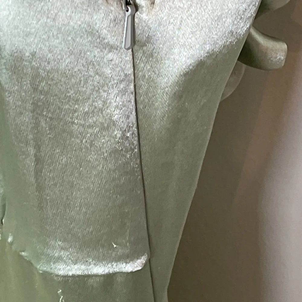 NWOT Topshop ruffle cami mid-maxi dress with cross back in sage - Image 7