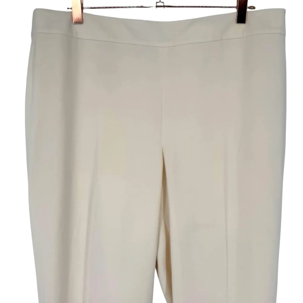 St John Emma Side Zip High Rise Silk Lined Trouser Pants‎ Cream Size 14 Career - Image 5